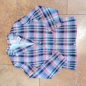 Janie and Jack boy's blazer. Blue, pink and yellow plaid. Size 10.